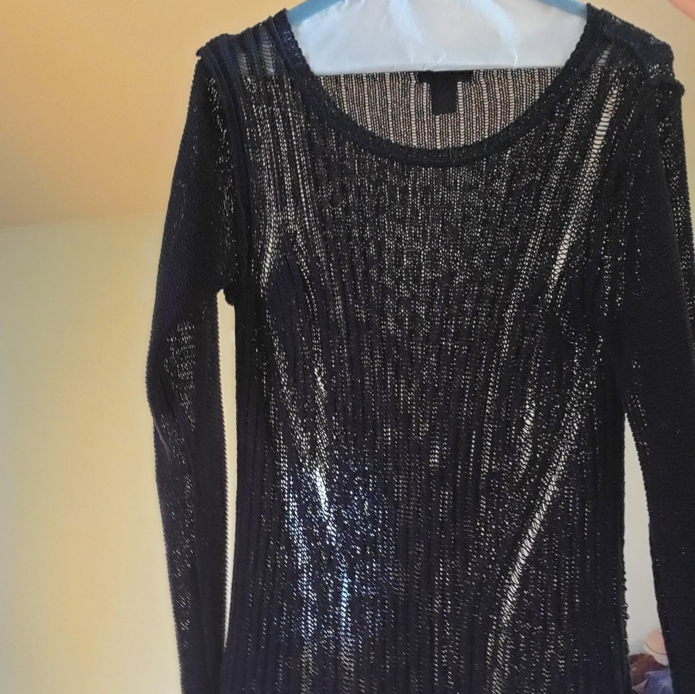 H&M black Mesh knit sweater